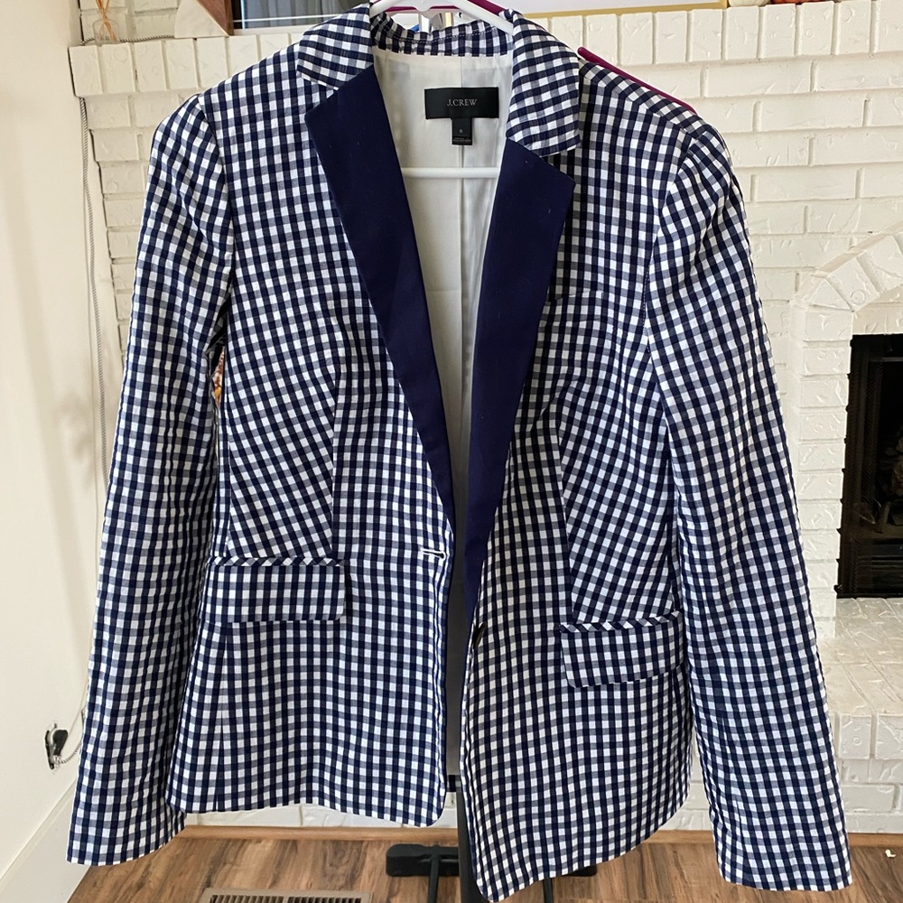 J. Crew gingham blazer